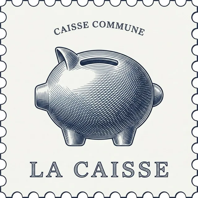 La Caisse — Briefmarke mit graviertem Sparschwein